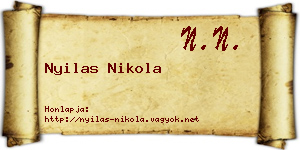 Nyilas Nikola névjegykártya